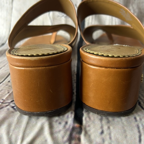 Women’s Sam Edelman Prague ginger brown leather slip on w/block heels size 10.5 - Picture 4 of 8